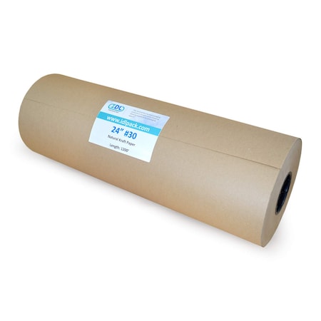 Recycled Kraft Paper, 24x1200 Ft., 30 Lb. Basis Weight